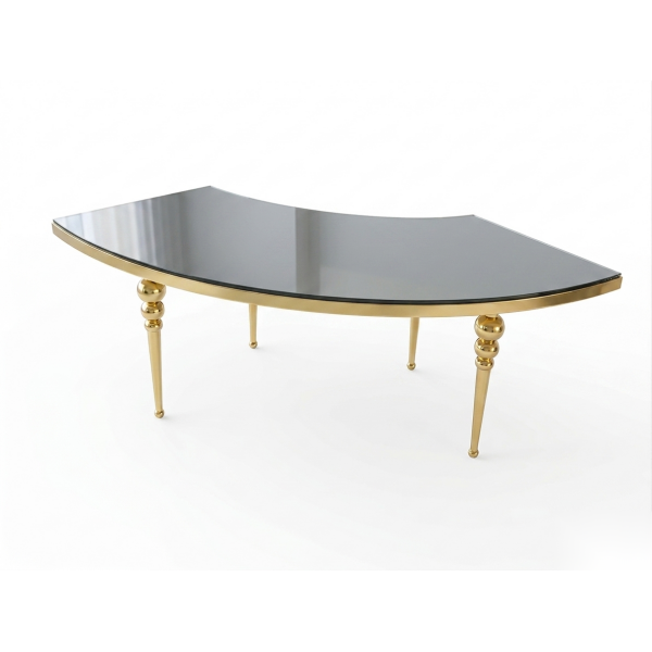 Serpentine glass  table